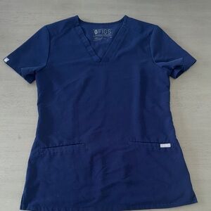 Figs Women's Scrub Top in Navy Blue
